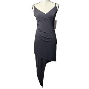 NWT Almost Famous Sz M Y2K Black Asymetrical Babydoll Dress Witchy Whimsy Goth